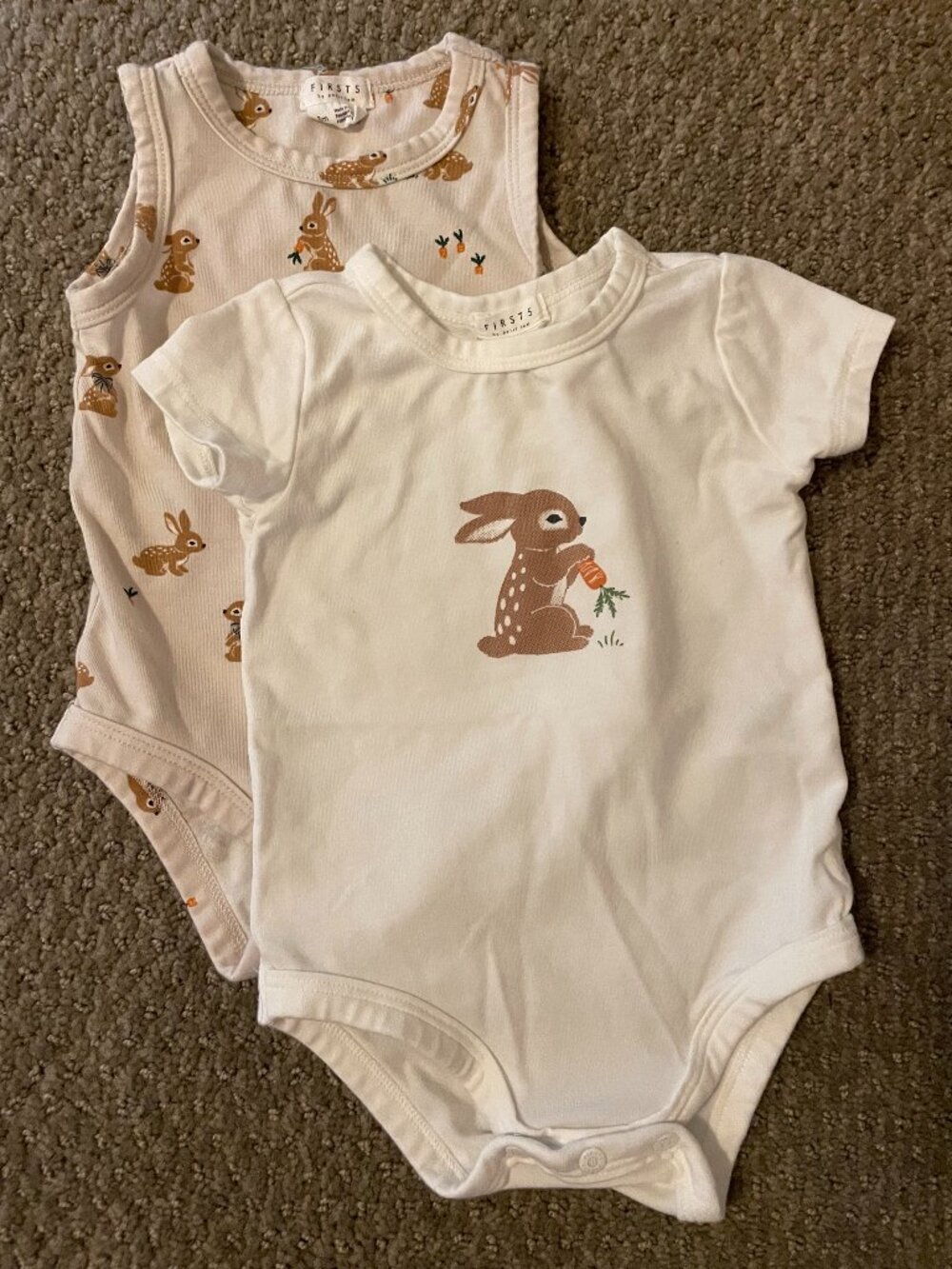 Firsts by Petit Lem Bunny Onesies